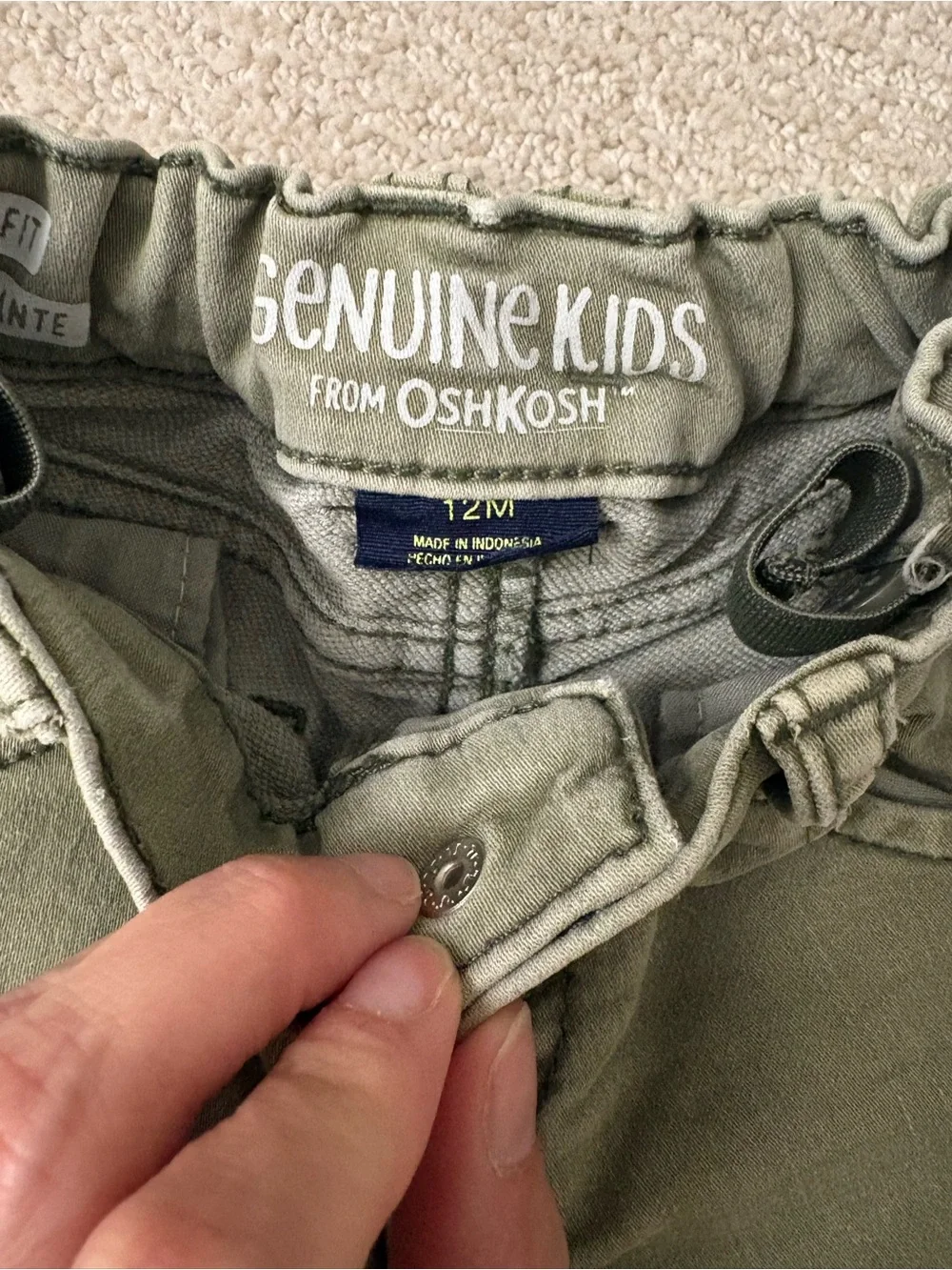 Genuine Kids from OshKosh Toddler Boys Pants Bundle Green Blue - Size 12M